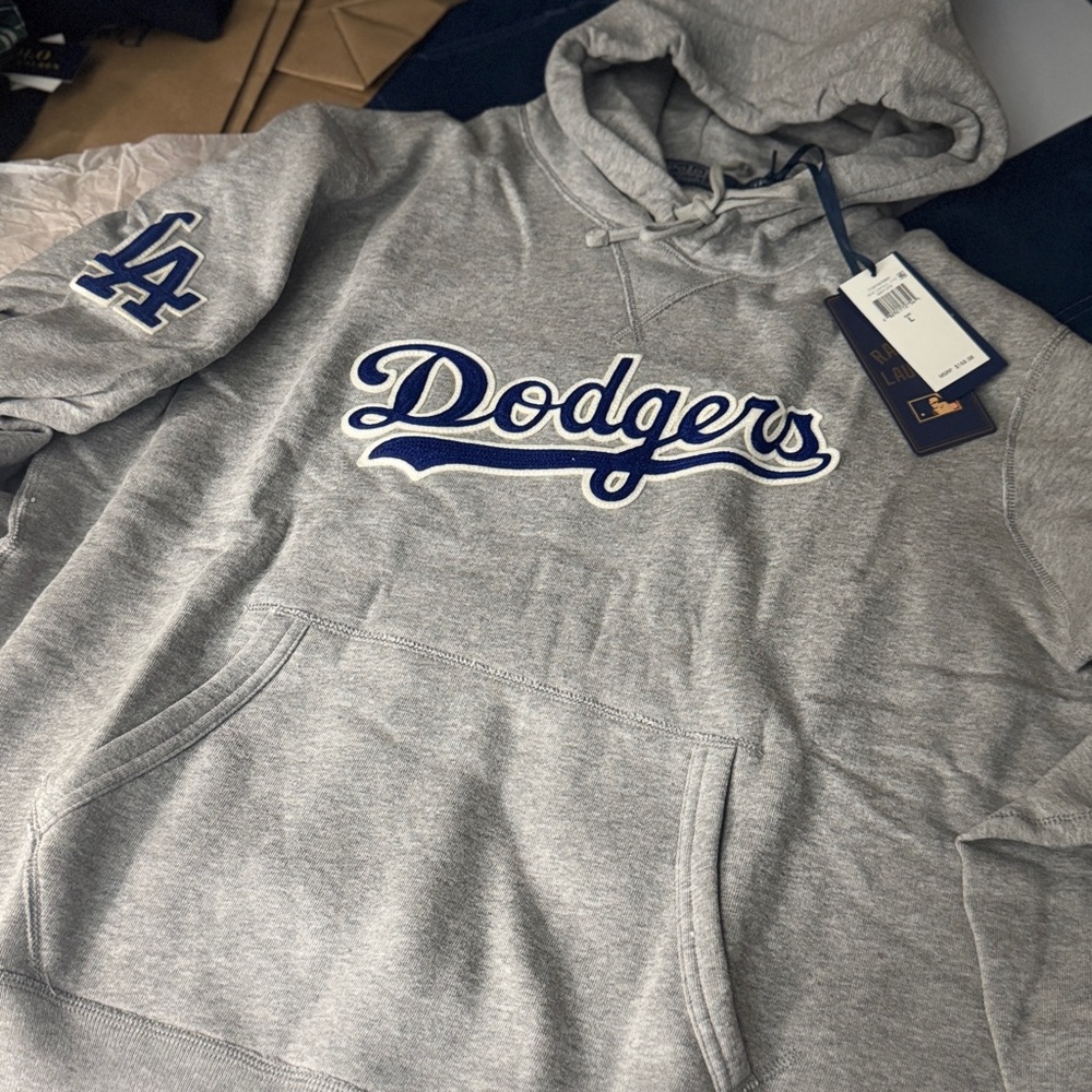 Ralph Lauren x mlb collab Gray Dodgers Hoodie